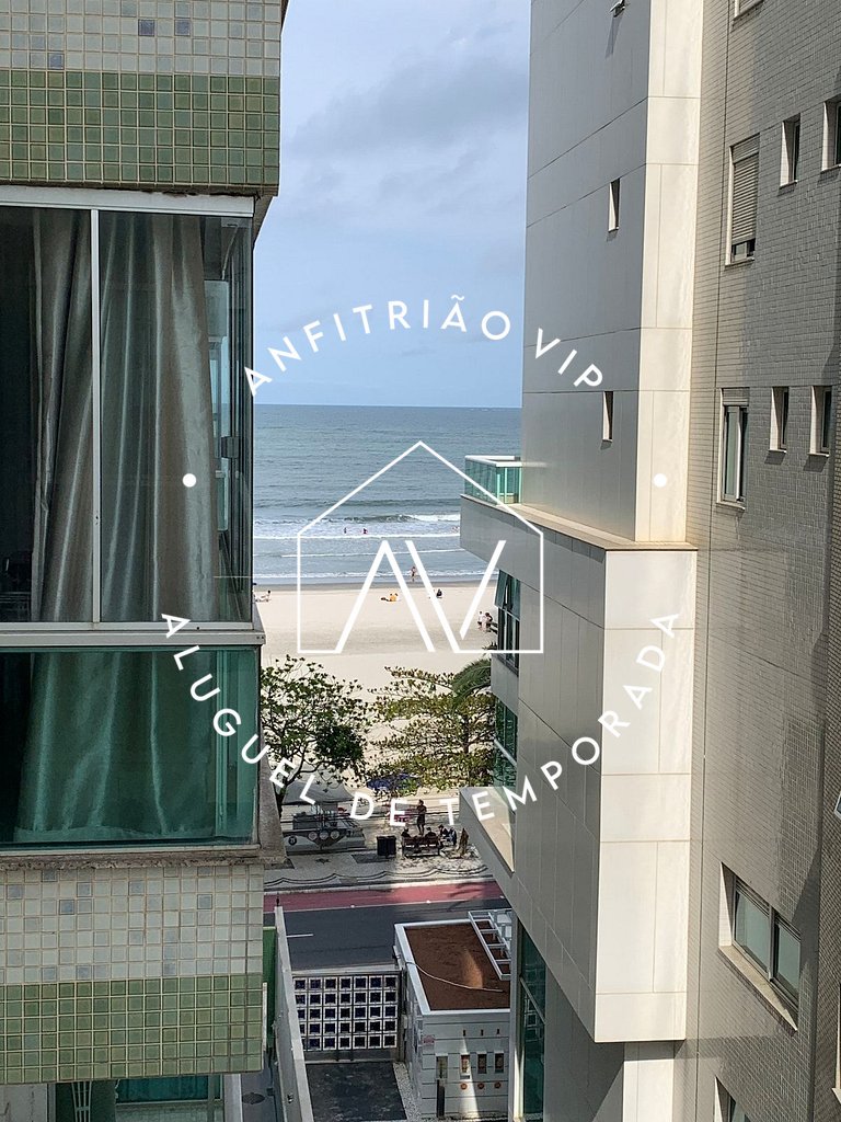 Espaçoso apto linda vista mar com vaga garagem