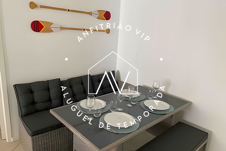 Apto pé na areia com SUPER VISTA para o mar