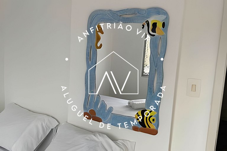 Apto pé na areia com SUPER VISTA para o mar