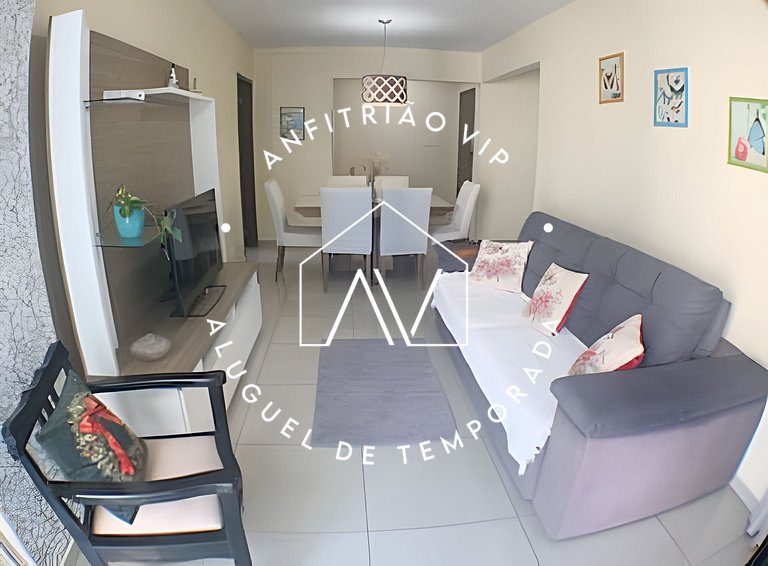 Quadra mar, vista praia e garagem