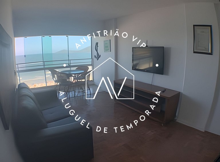 Espaçoso apto linda vista mar com vaga garagem