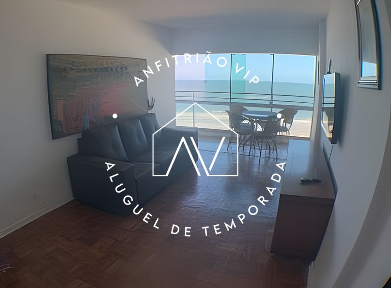 Espaçoso apto linda vista mar com vaga garagem