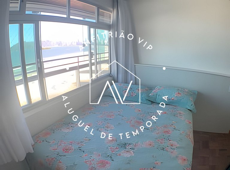 Espaçoso apto linda vista mar com vaga garagem