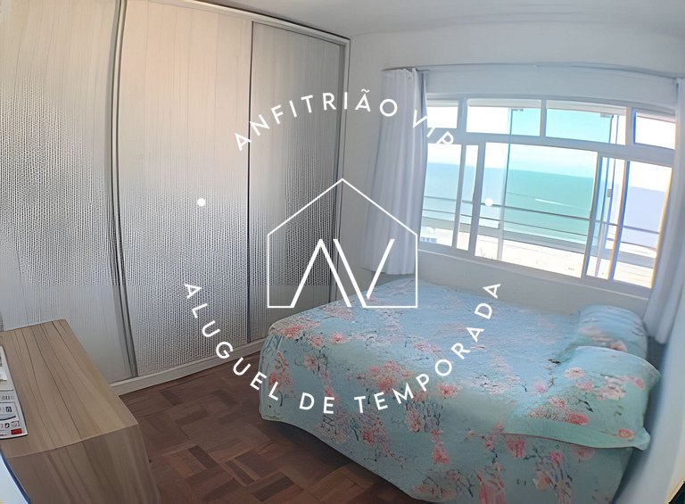 Espaçoso apto linda vista mar com vaga garagem