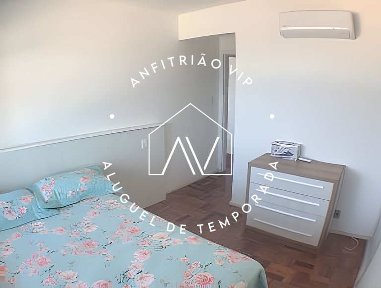 Espaçoso apto linda vista mar com vaga garagem