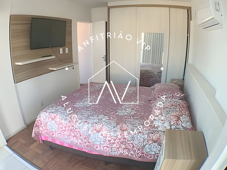 Espaçoso apto linda vista mar com vaga garagem