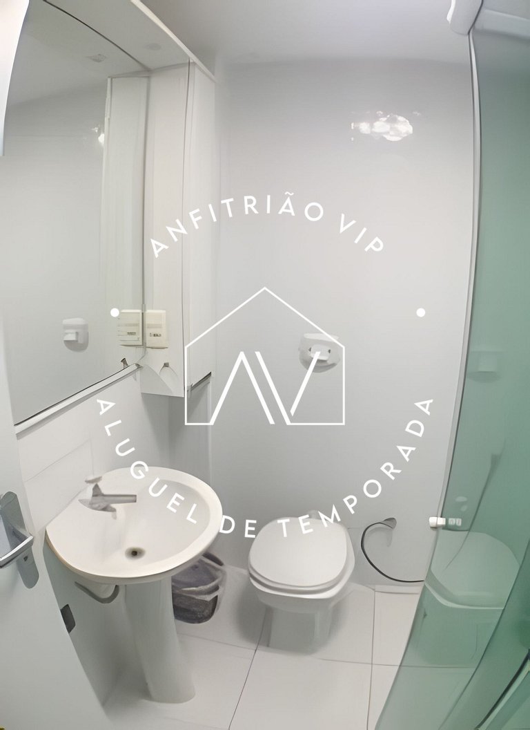 Espaçoso apto linda vista mar com vaga garagem