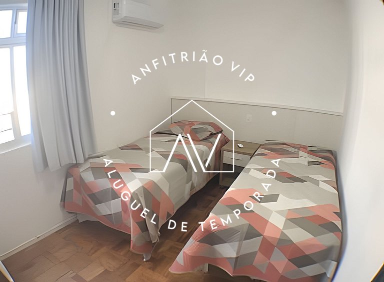 Espaçoso apto linda vista mar com vaga garagem